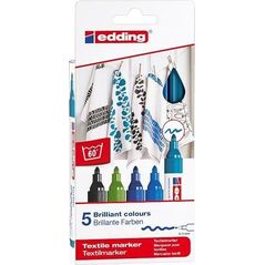 Edding Markery do tkanin 5 kolorów zimnych EDDING 6874116 4057305013132