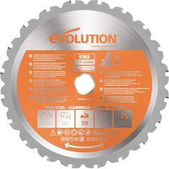 Evolution Piła widiowa TCT wielozadaniowa RAGE 185mm / 20z do pił ukośnych Evolution 7094488 849713081773