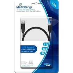Kabel USB MediaRange USB-A - USB-C 1.2 m Czarny (MRCS160) 7173162 4260459612919