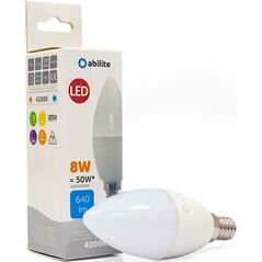 Abilite ŻARÓWKA LED ABILITE ŚWIECZKA MLECZNA B.NEUTRALNA E14 8W/230V 640LM C37 7316630 5901583549113