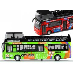 Lean Sport Autobus Piętrowy Turystyczny 1:32 Otwierane Drzwi Zielony 7345124 5902808154068