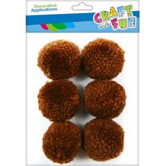 Craft with Fun CF OZDOBA DEK POMPON WELNA 4CM/6SZT BRAZ 12/144 7615673 5908275112716