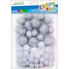 Craft with Fun CF OZDOBA DEK POMPON 50SZT/MIX BIEL BROK 12/144 7615730 5908275135302