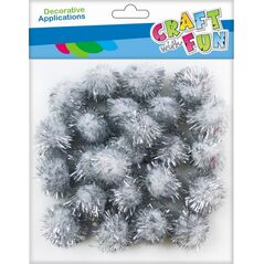 Craft with Fun CF OZDOBA DEK POMPON 24SZT/2CM BIEL BROK 12/144 7615731 5908275135296