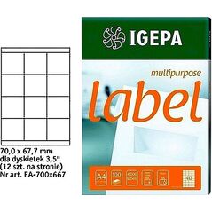 Mondi ETYKIETY A4 IGEPA 70.0 X 67.7 MM BIAŁE (100) 7699973 4026343005058