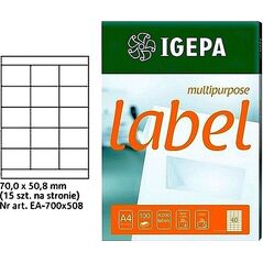 Mondi ETYKIETY A4 IGEPA 70.0 X 50.8 MM BIAŁE (100) 7699981 4026343005034