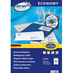 Avery Zweckform ETYKIETY A4 by AVERY ECONOMY 38 X 21.2 MM 6500 ETYKIET 7703642 4260167150147