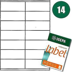 Igepa ETYKIETY A4 IGEPA 105 X 41.0 MM BIAŁE (100) 7703648 4026343004716