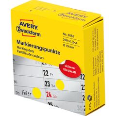 Avery Zweckform Kółka do zaznaczania w dyspenserze Avery Zweckform, 250 szt./rolka, O19 mm, żółte, ŻÓŁTY 7704009 4004182038567