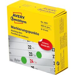 Avery Zweckform Kółka do zaznaczania w dyspenserze Avery Zweckform, 800 szt./rolka, O10 mm, zielone, ZIELONY 7704014 4004182038512