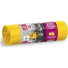 Anna Zaradna Worki na śmieci z uszami ANNA ZARADNA, zapach cytrusów, 60 l, 16 szt., żółty 7919771 5903936033645