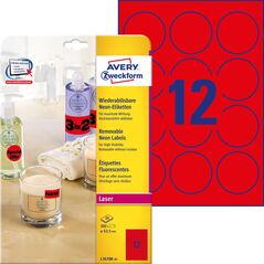 Biurfol ETYKIETY NEONOWE A4 25 ARK/OP. ŚR.63.5 MM CZERWONE, CZERWONY 7944619 4004182060025