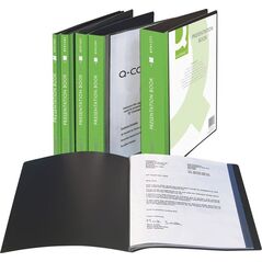 Q-Connect Teczka ofertowa Q-CONNECT z kieszenią opisową, PP, A4, 460mikr., 10 koszulek, czarna 8011886 5705831012639