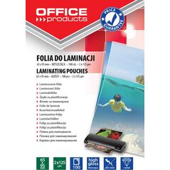 Office Products Folia do laminowania OFFICE PRODUCTS, 65x95mm, 2x125mikr., błyszcząca, 100szt., transparentna 8012292 5901503679289