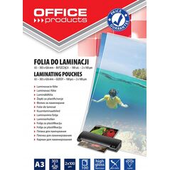 Office Products Folia do laminowania OFFICE PRODUCTS, A3, 2x100mikr., błyszcząca, 100szt., transparentna 8012293 5901503679241
