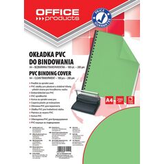 Office Products Okładki do bindowania OFFICE PRODUCTS, PVC, A4, 200mikr., 100szt., zielone transparentne 8012360 5901503684009