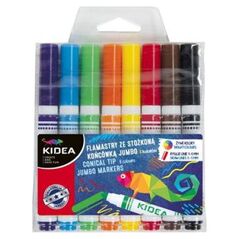 Derform Flamastry Kidea ze stożkową końcówką jumbo 8 kolorów 8176096 5901130078097