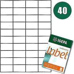 Biurfol ETYKIETY A4 IGEPA 52.5 X 29.7 MM BIAŁE (100) 8201609 4026343004877