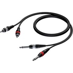 Kabel Procab Jack 6.3 mm x2 - RCA (Cinch) x2 1.5m czarny (CAB631/1.5) 8500924 5414795001213