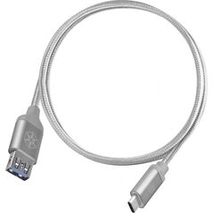 Kabel USB SilverStone USB-A - USB-C 0.5 m Srebrny (52034) 8651587 4710007224199