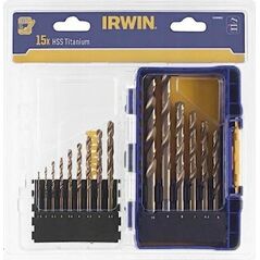 Wiertło Irwin IRWIN ZESTAW 15szt. HSS TiS 1.5mm, 2mm, 3.5mm, 4mm, 4.5mm 5mm, 5.5mm, 6mm, 6.5mm, 7mm, 8mm, 9mm, 10m IRWIW3038501 8680733 5054905247843