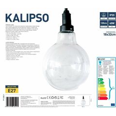 Lampa wisząca Platinet PLATINET PENDANT LAMP KALIPSO P150438-D E27 CHROME+CLEAR GLASS 18x32 [44029] 8734449 5907595440295
