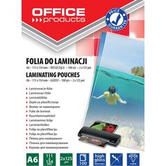 Office Products Folia do laminowania OFFICE PRODUCTS, A6, 2x125mikr., błyszcząca, 100szt., transparentna 8860521 5901503687338