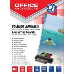 Office Products Folia do laminowania OFFICE PRODUCTS, A6, 2x80mikr., błyszcząca, 100szt., transparentna 8958995 5901503687291