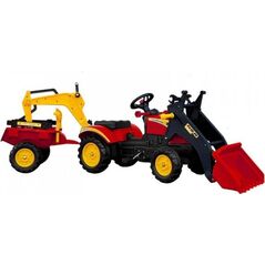 Lean Sport Traktor z Przyczepą i Łyżką na Pedały Benson Czerwony 9020243 5908275990406