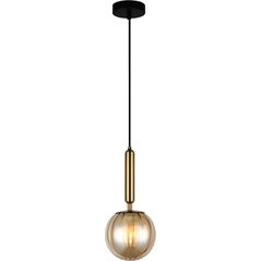 Lampa wisząca Italux Nowoczesna lampa sufitowa LED Ready bursztynowa Italux Ravena PND-2324-1 BRO+AMB 9027525 5900644316688