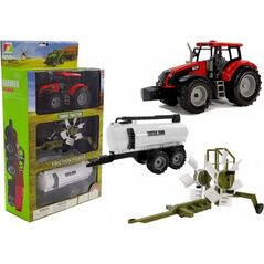 Lean Sport Traktor z Przyczepką, Zgrabiarką i Cysterną Czerwony 9227943 1818912588733