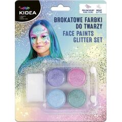 Derform Farbki do twarzy brokatowe 4 kolory KIDEA 9352914 5901130085521