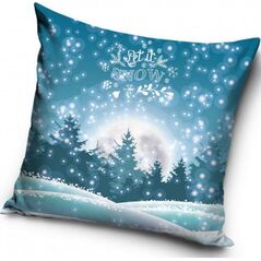 Carbotex Poszewka 40x40 świateczny wzór śnieg choinka Let It Snow 9478162 5902689476587