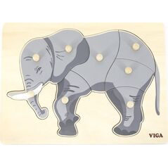 Viga Toys VIGA Drewniane Puzzle Montessori Słoń z Pinezkami 9662193 6971608446016