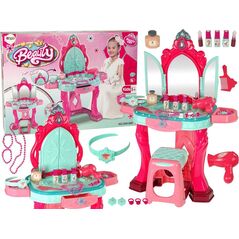 LeanToys Zestaw Piękności Toaletka z Lustrem Światła Dźwięk Biżuteria Różowa 9689760 5904204754569