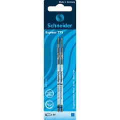 Schneider wkłady do długopisów Express 775 M stal nierdzewna niebieski 2 szt 9728063 4004675031365