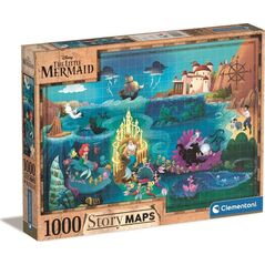 Clementoni Puzzle 1000 elementów Story Maps Mała Syrenka 9763430 8005125396641