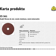 Klingspor K.FIBRA KRĄŻEK 125 gr.180 CS561 /25szt K11020 9921297 4014855013531