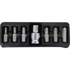 AWTools AWTOOLS KOŃCÓWKI TORX 7elem. T25 - T55 + ADAPTER, Z OTWOREM BL AW35116BL 9921715 5903678604783