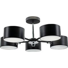 Lampa wisząca Mdeco LAMPA sufitowa ELM3020/5 BL 8C MDECO abażurowa OPRAWA metalowe molekuły czarne chrom 9935220 5907737332150