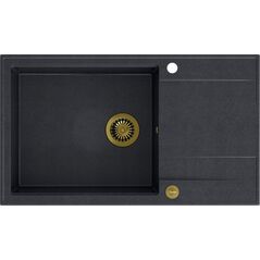Zlewozmywak Quadron EVAN 136 XL GraniteQ black diamond/elementy złote 9986902 5904310992008