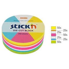 Stickn Notes koło, 67x67mm, mix 5 kol. neon+biały, 250kart. Stick"n 21830 10091278 4712759218303