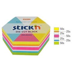 Stickn Notes sześciokąt, 61x70mm, mix 5 kol. neon+biały, 250kart. Stick"n 21827 10091283 4712759218273
