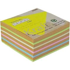 Stickn Notes kostka kraft 76x76mm, 5 kolorów, 400 kart. Stick"n 21824 10091288 4712759218242