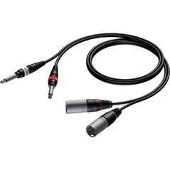 Kabel Procab Jack 6.3mm x2 - XLR x2 3m czarny (CAB708/3) 10191437 5414795001381