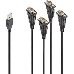 Kabel USB Lindy USB-A - 4x RS-232 0.94 m Czarny (42675) 10617396 4002888426756