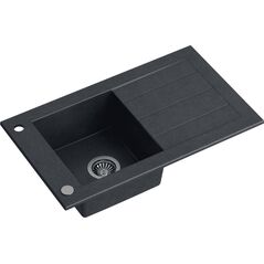 Zlewozmywak WILL  granitowy czarny (77x46x18,5) z zaślepką i odpływem 10755743 5904310990776