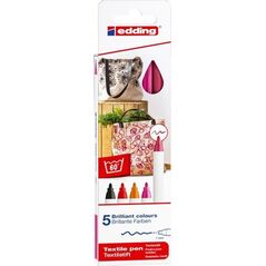 Edding Pisak tekstylny 1mm 5 kolorów 11106933 4057305013224