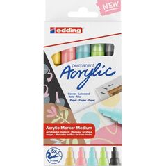 Edding Marker akrylowy pastelowy 2-3 mm 5 kolorów 11106935 4057305030900