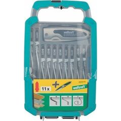 Wolfcraft Zestaw 11 brzeszczotów Wolfcraft - uchwyt T, + nóż składany 11220933 4006885237704